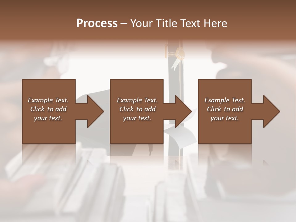 Hand Opening The Book Pile And The Graduation Accessories In The Center As Main Focus. PowerPoint Template