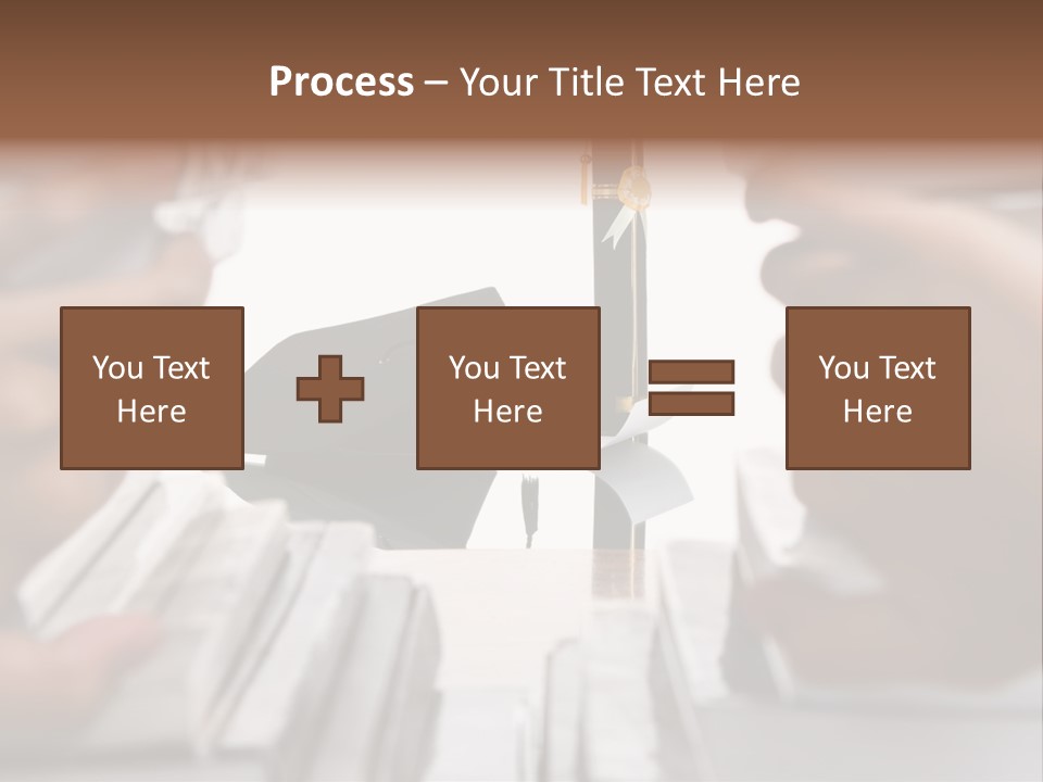 Hand Opening The Book Pile And The Graduation Accessories In The Center As Main Focus. PowerPoint Template