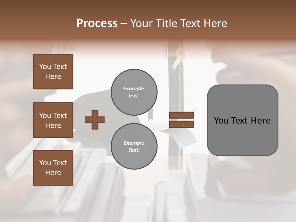 Hand Opening The Book Pile And The Graduation Accessories In The Center As Main Focus. PowerPoint Template