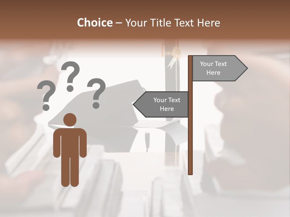 Hand Opening The Book Pile And The Graduation Accessories In The Center As Main Focus. PowerPoint Template
