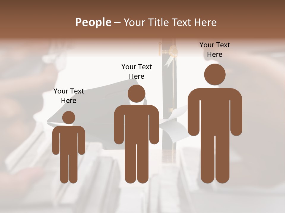 Hand Opening The Book Pile And The Graduation Accessories In The Center As Main Focus. PowerPoint Template