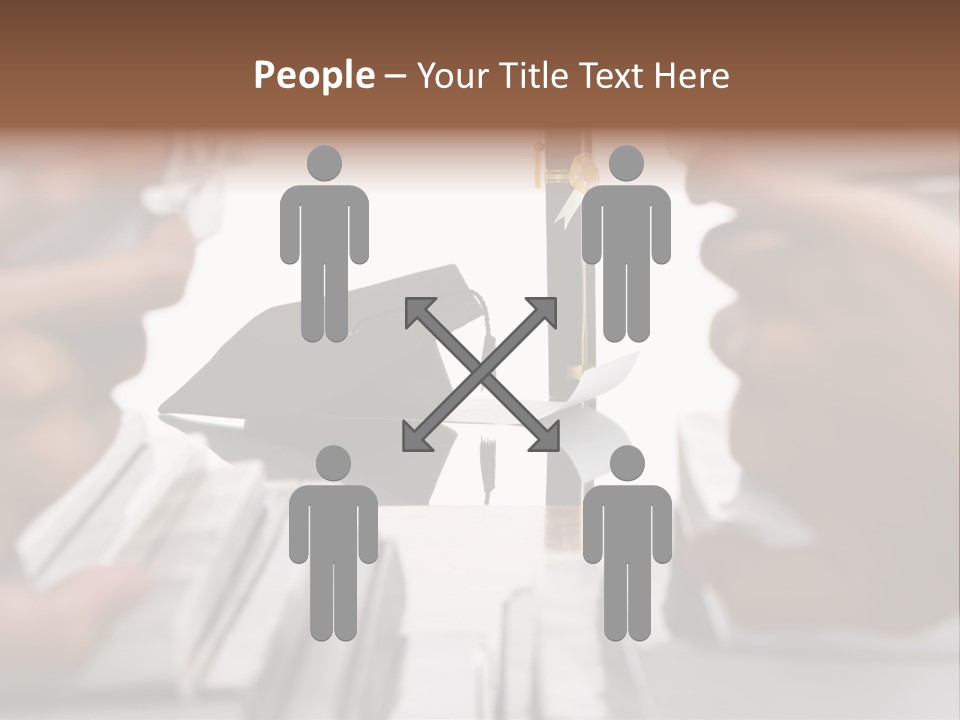 Hand Opening The Book Pile And The Graduation Accessories In The Center As Main Focus. PowerPoint Template