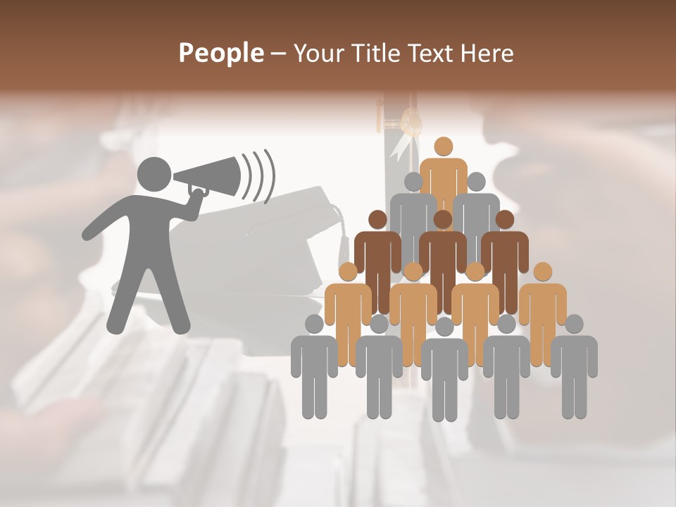 Hand Opening The Book Pile And The Graduation Accessories In The Center As Main Focus. PowerPoint Template