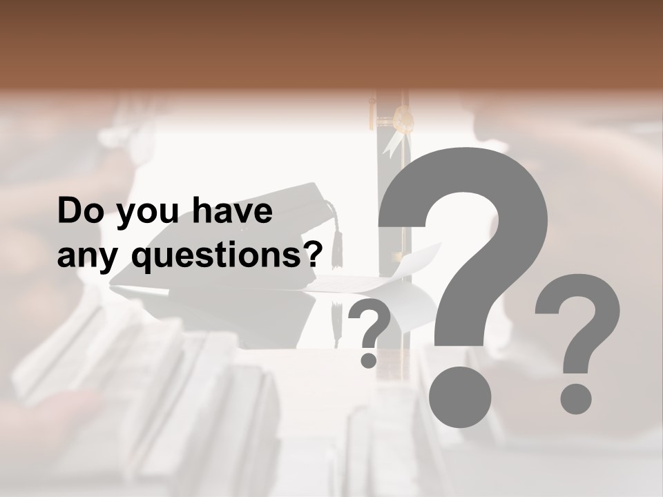 Hand Opening The Book Pile And The Graduation Accessories In The Center As Main Focus. PowerPoint Template