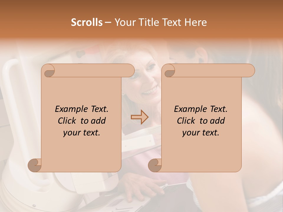 Nurse Assisting Patient Undergoing Mammogram PowerPoint Template