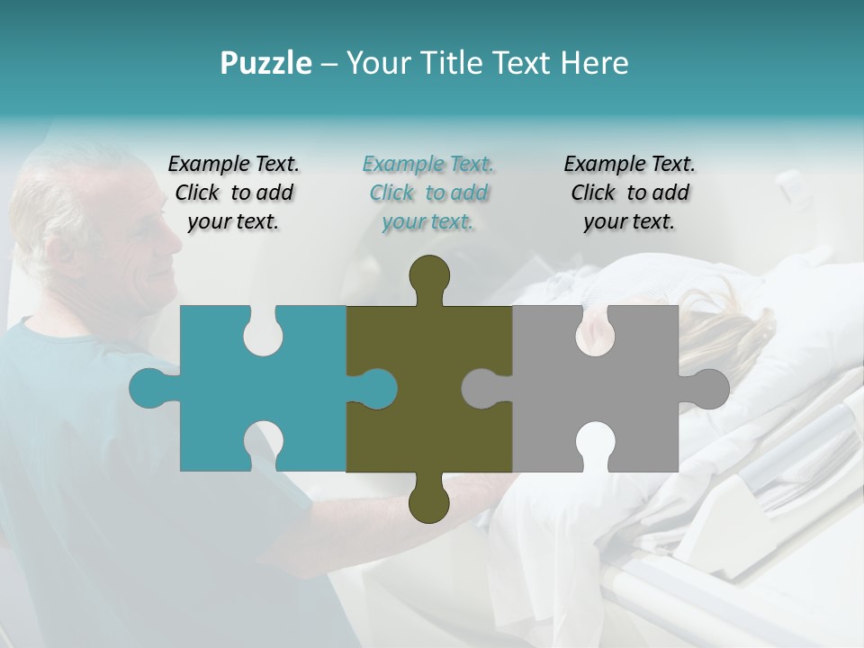 Doctor With Patient As They Prepare For A Computerized Axial Tomography (Cat) Scan PowerPoint Template