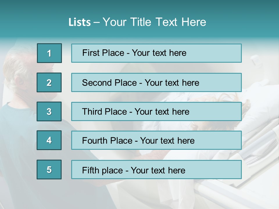 Doctor With Patient As They Prepare For A Computerized Axial Tomography (Cat) Scan PowerPoint Template