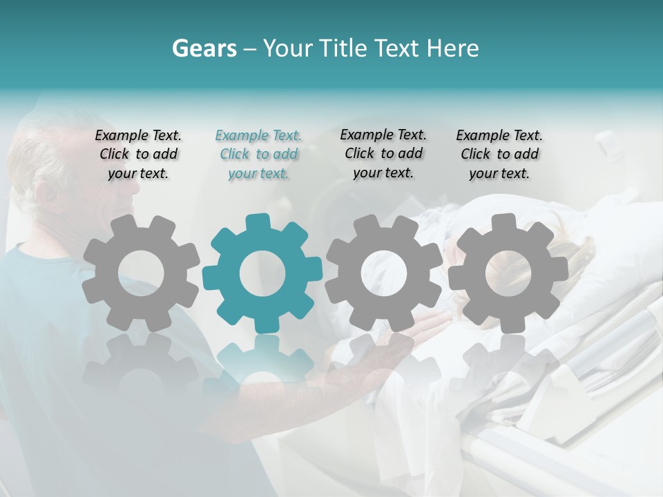 Doctor With Patient As They Prepare For A Computerized Axial Tomography (Cat) Scan PowerPoint Template