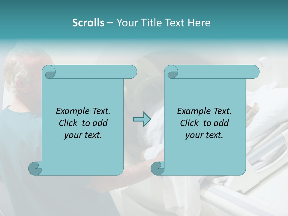 Doctor With Patient As They Prepare For A Computerized Axial Tomography (Cat) Scan PowerPoint Template