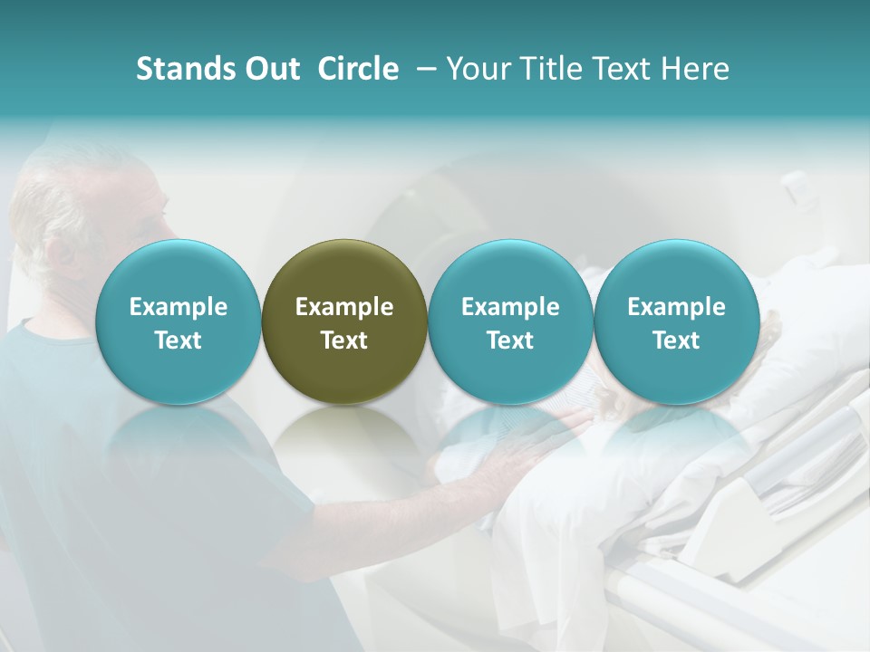 Doctor With Patient As They Prepare For A Computerized Axial Tomography (Cat) Scan PowerPoint Template