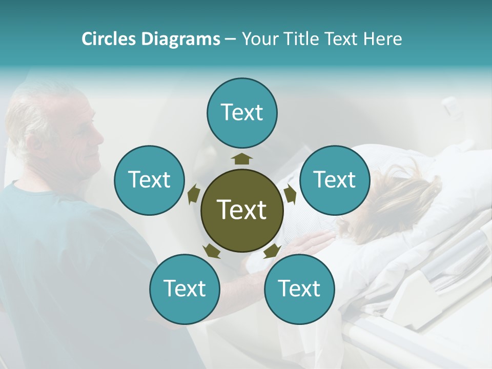Doctor With Patient As They Prepare For A Computerized Axial Tomography (Cat) Scan PowerPoint Template