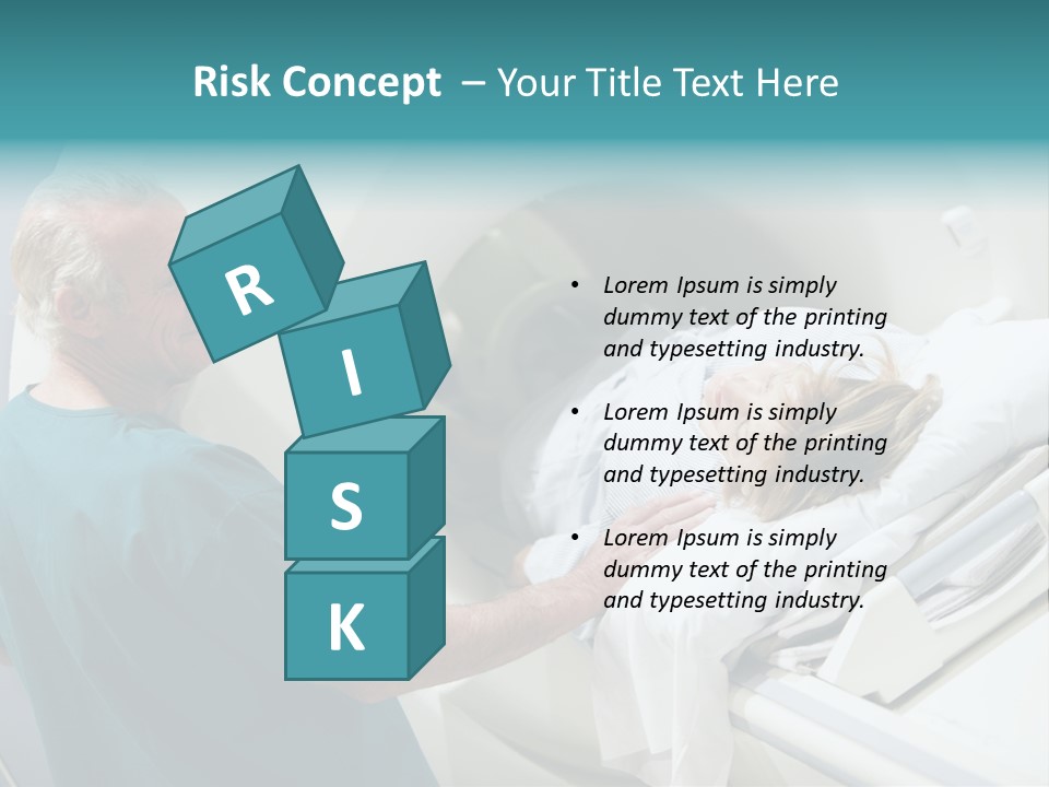 Doctor With Patient As They Prepare For A Computerized Axial Tomography (Cat) Scan PowerPoint Template
