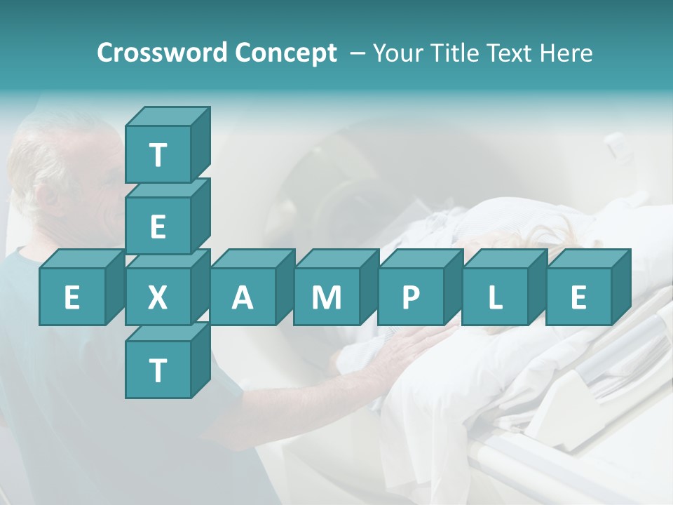 Doctor With Patient As They Prepare For A Computerized Axial Tomography (Cat) Scan PowerPoint Template