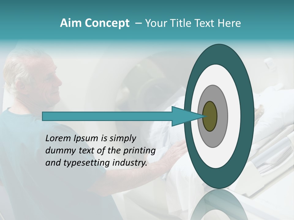 Doctor With Patient As They Prepare For A Computerized Axial Tomography (Cat) Scan PowerPoint Template
