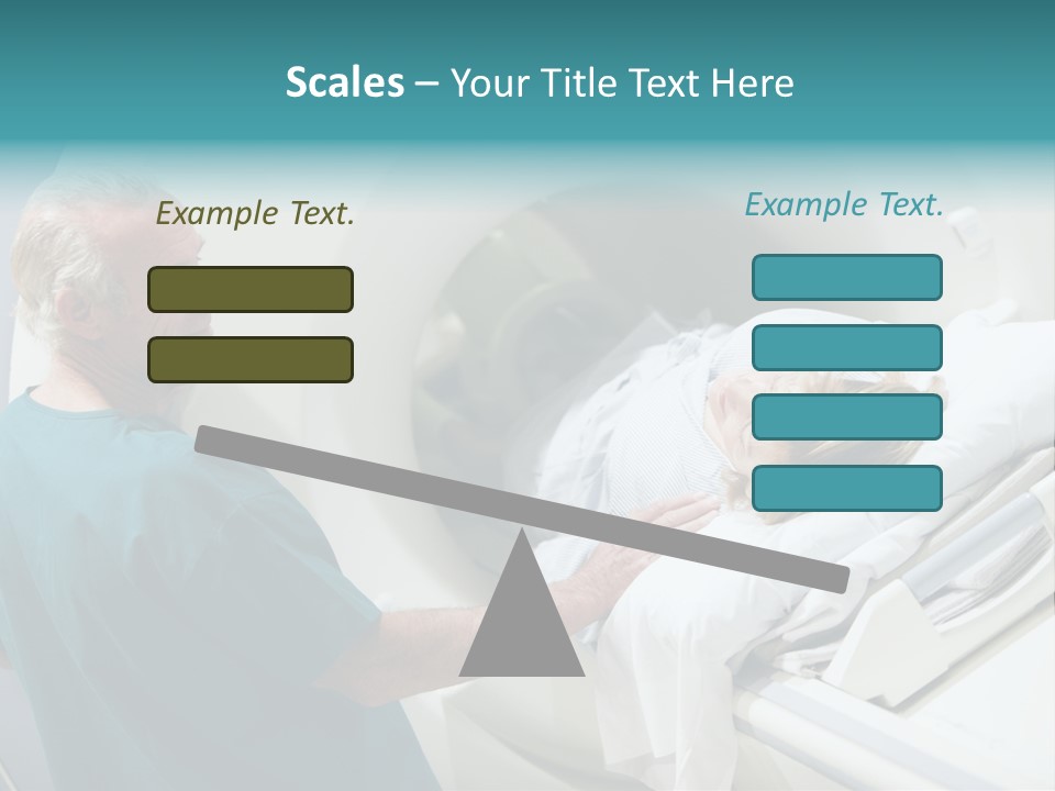 Doctor With Patient As They Prepare For A Computerized Axial Tomography (Cat) Scan PowerPoint Template