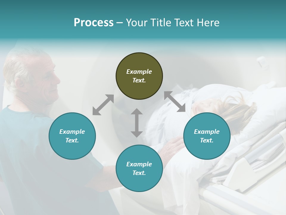 Doctor With Patient As They Prepare For A Computerized Axial Tomography (Cat) Scan PowerPoint Template