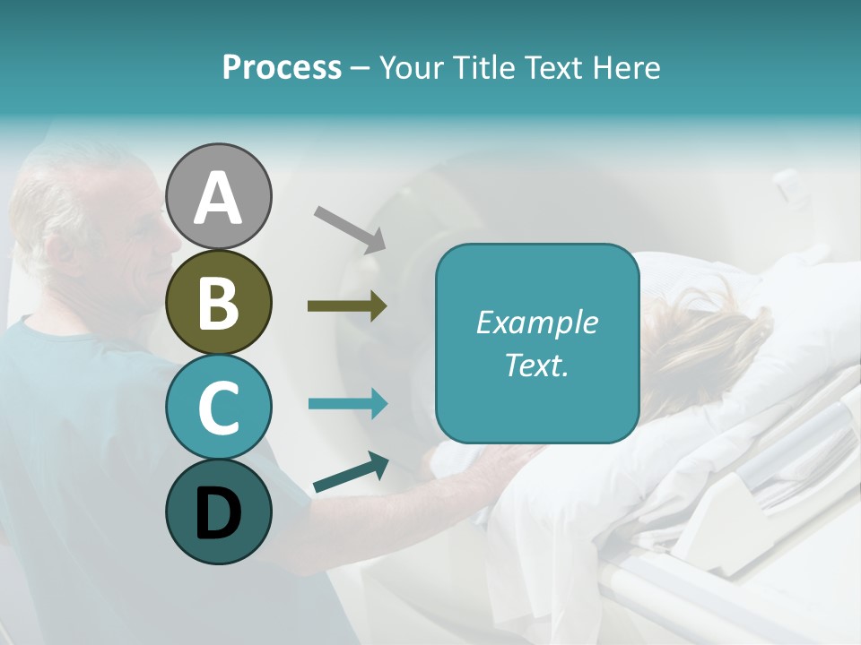 Doctor With Patient As They Prepare For A Computerized Axial Tomography (Cat) Scan PowerPoint Template