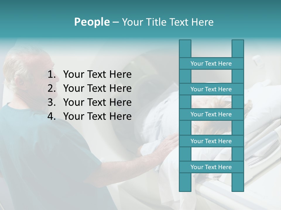Doctor With Patient As They Prepare For A Computerized Axial Tomography (Cat) Scan PowerPoint Template