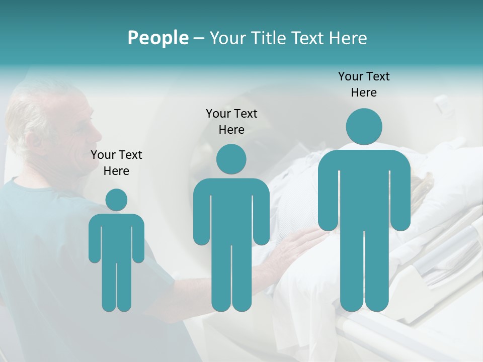 Doctor With Patient As They Prepare For A Computerized Axial Tomography (Cat) Scan PowerPoint Template
