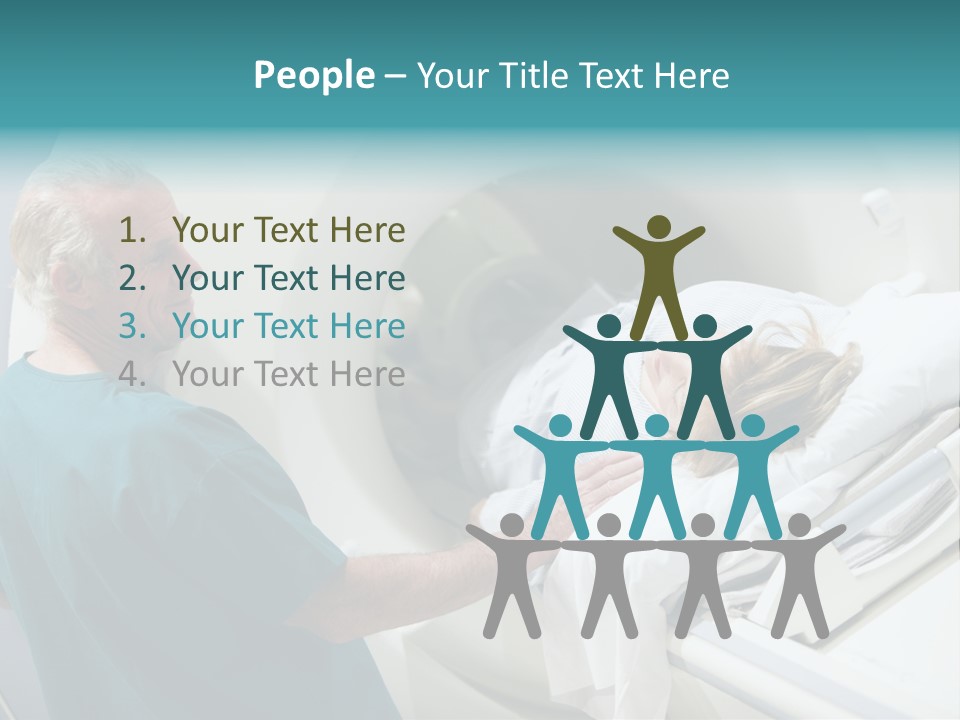 Doctor With Patient As They Prepare For A Computerized Axial Tomography (Cat) Scan PowerPoint Template