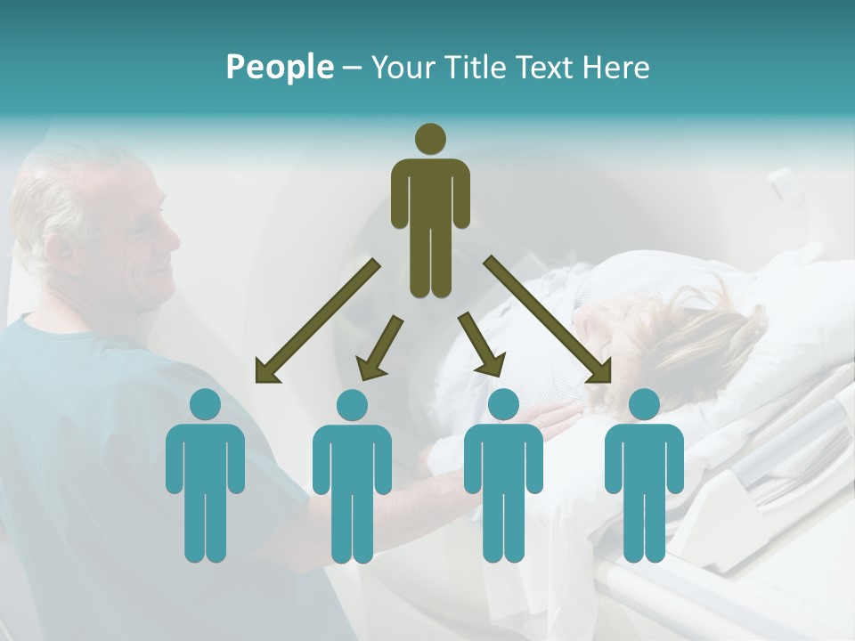 Doctor With Patient As They Prepare For A Computerized Axial Tomography (Cat) Scan PowerPoint Template