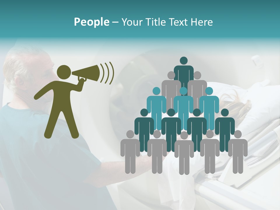 Doctor With Patient As They Prepare For A Computerized Axial Tomography (Cat) Scan PowerPoint Template