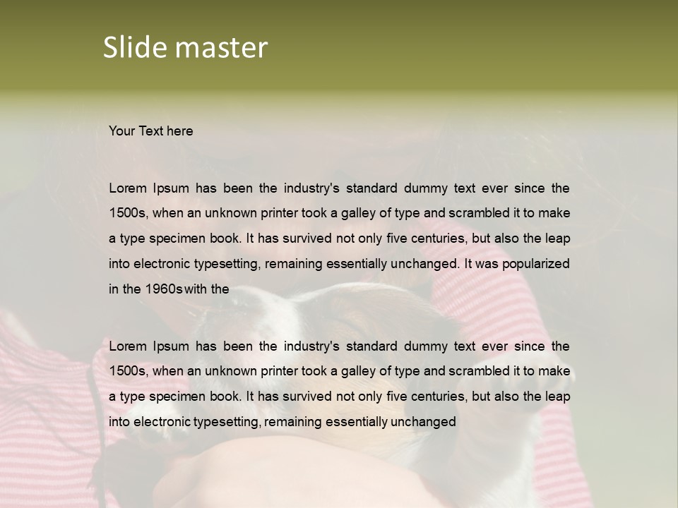 Little Girl And Her Very Young Puppy Jack Russel Terrier PowerPoint Template