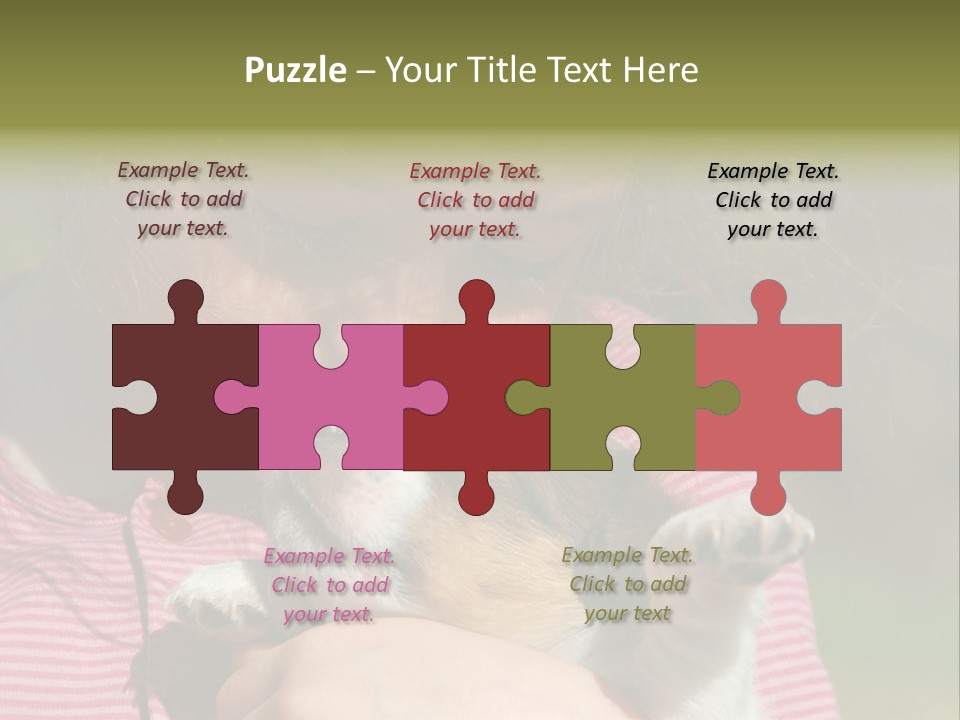 Little Girl And Her Very Young Puppy Jack Russel Terrier PowerPoint Template