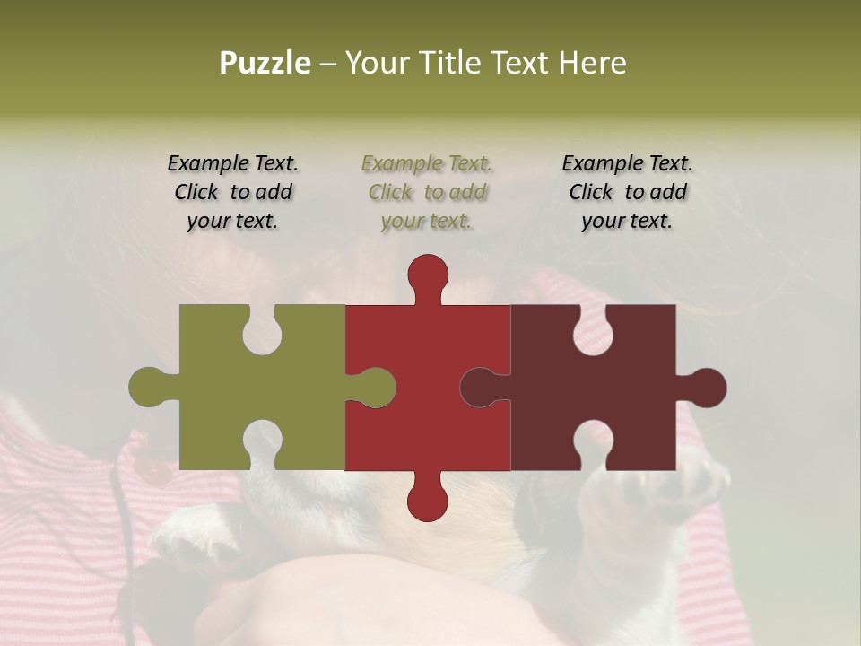 Little Girl And Her Very Young Puppy Jack Russel Terrier PowerPoint Template