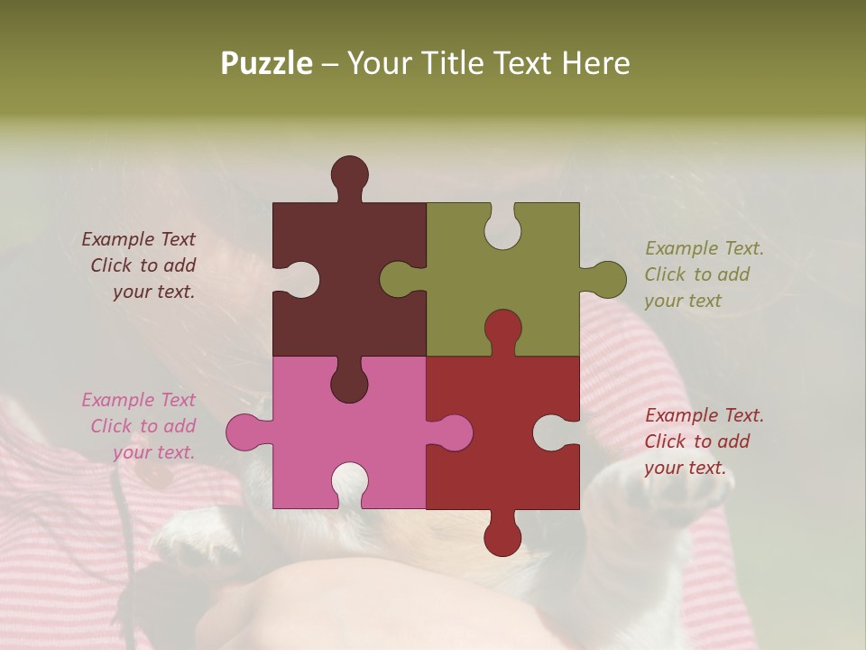 Little Girl And Her Very Young Puppy Jack Russel Terrier PowerPoint Template