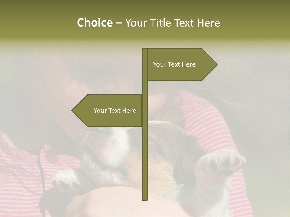 Little Girl And Her Very Young Puppy Jack Russel Terrier PowerPoint Template