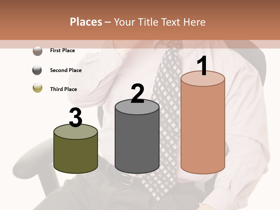 Businessman Yawns In His Comfortable Ergonomic Office Chair. Isolated On White. PowerPoint Template