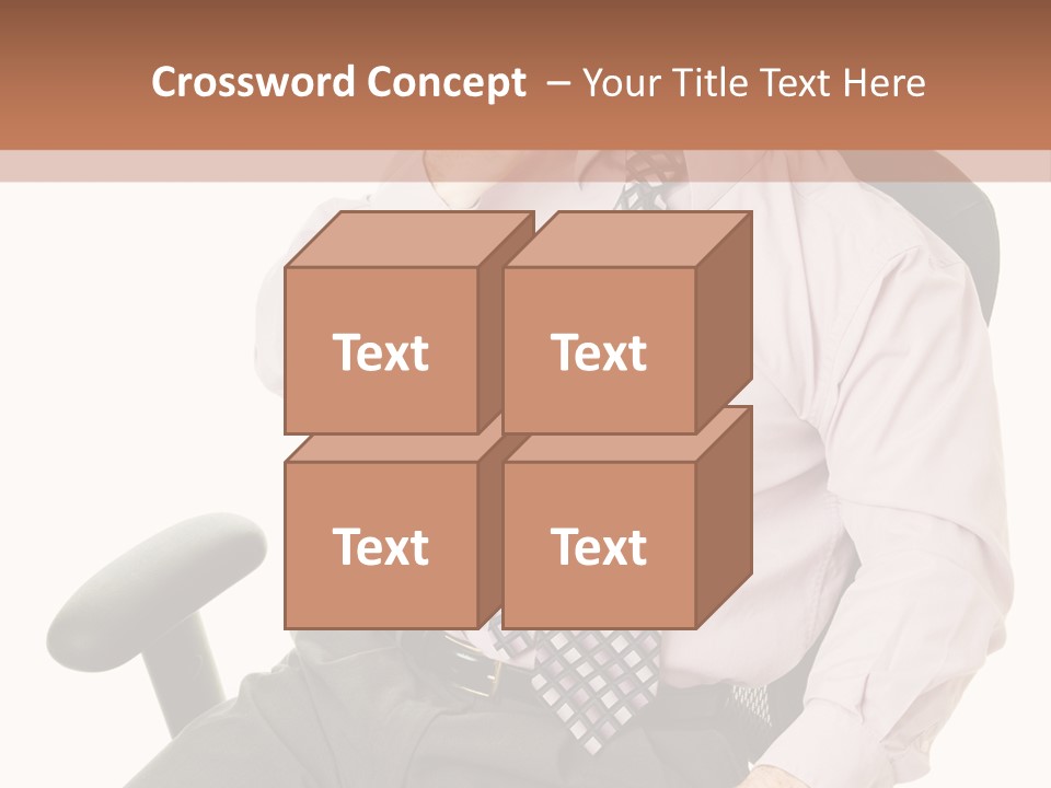 Businessman Yawns In His Comfortable Ergonomic Office Chair. Isolated On White. PowerPoint Template