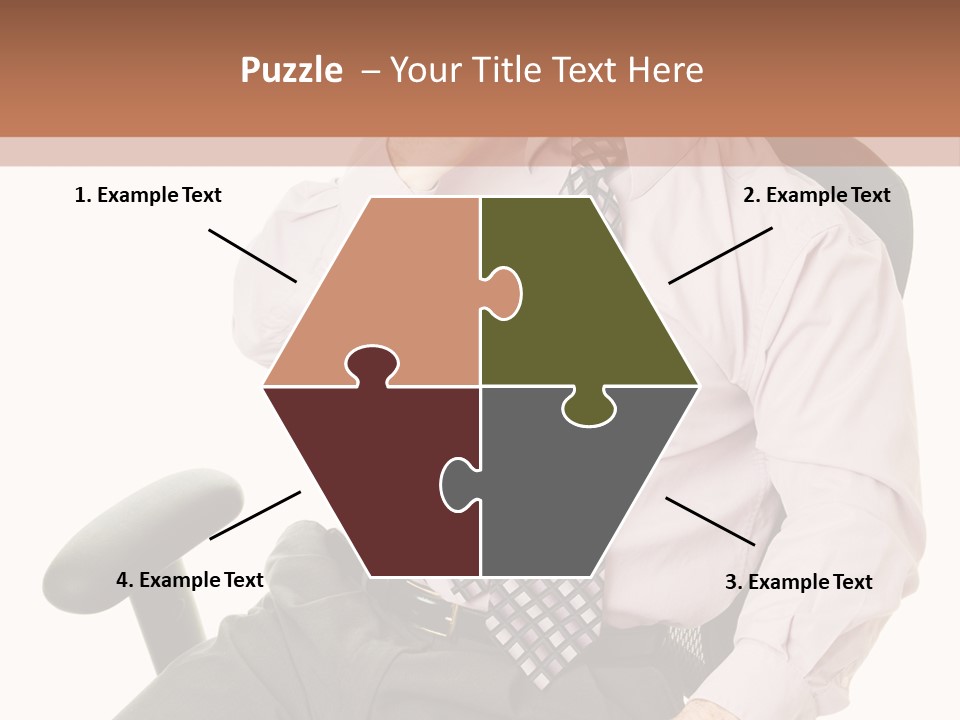 Businessman Yawns In His Comfortable Ergonomic Office Chair. Isolated On White. PowerPoint Template