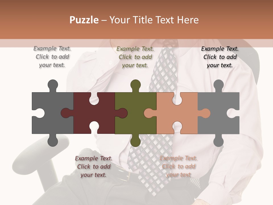 Businessman Yawns In His Comfortable Ergonomic Office Chair. Isolated On White. PowerPoint Template