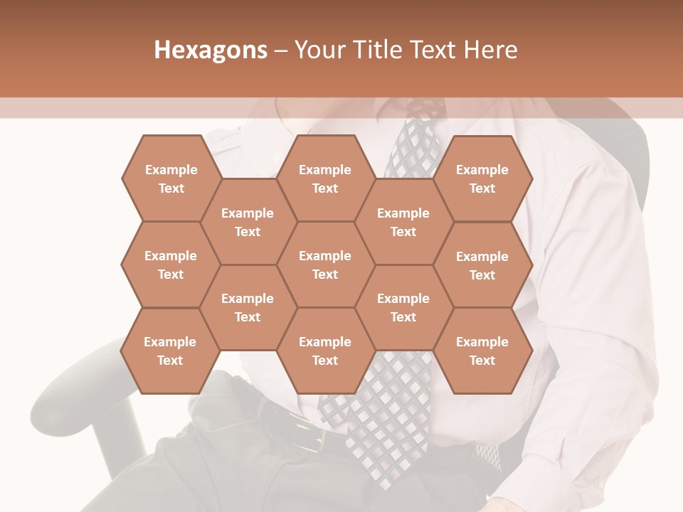 Businessman Yawns In His Comfortable Ergonomic Office Chair. Isolated On White. PowerPoint Template