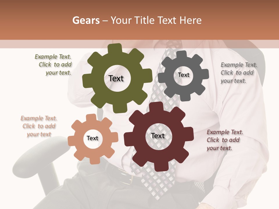 Businessman Yawns In His Comfortable Ergonomic Office Chair. Isolated On White. PowerPoint Template