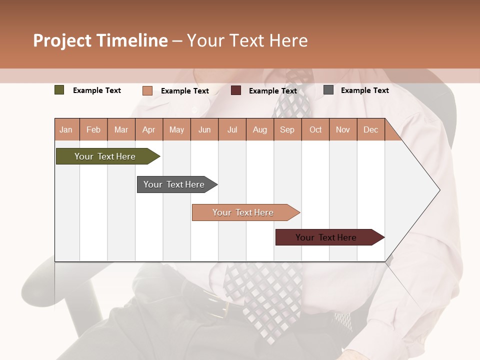 Businessman Yawns In His Comfortable Ergonomic Office Chair. Isolated On White. PowerPoint Template