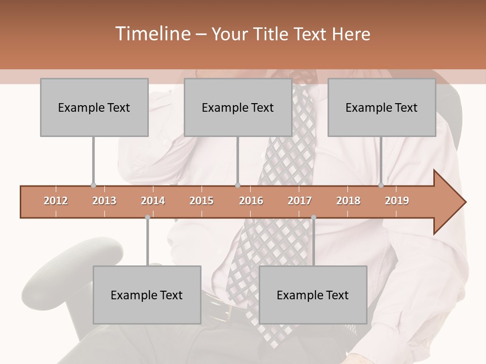 Businessman Yawns In His Comfortable Ergonomic Office Chair. Isolated On White. PowerPoint Template