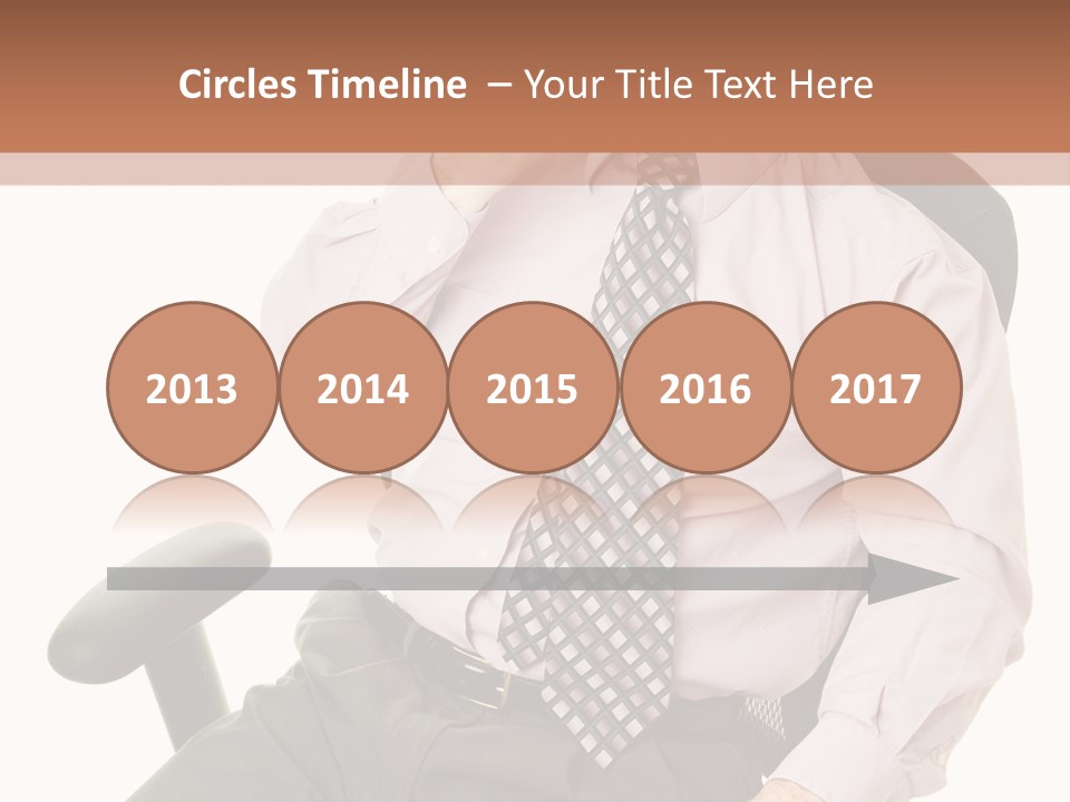 Businessman Yawns In His Comfortable Ergonomic Office Chair. Isolated On White. PowerPoint Template