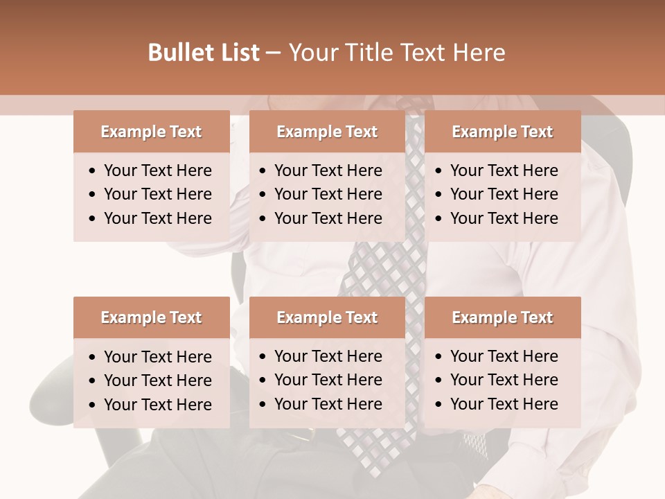 Businessman Yawns In His Comfortable Ergonomic Office Chair. Isolated On White. PowerPoint Template