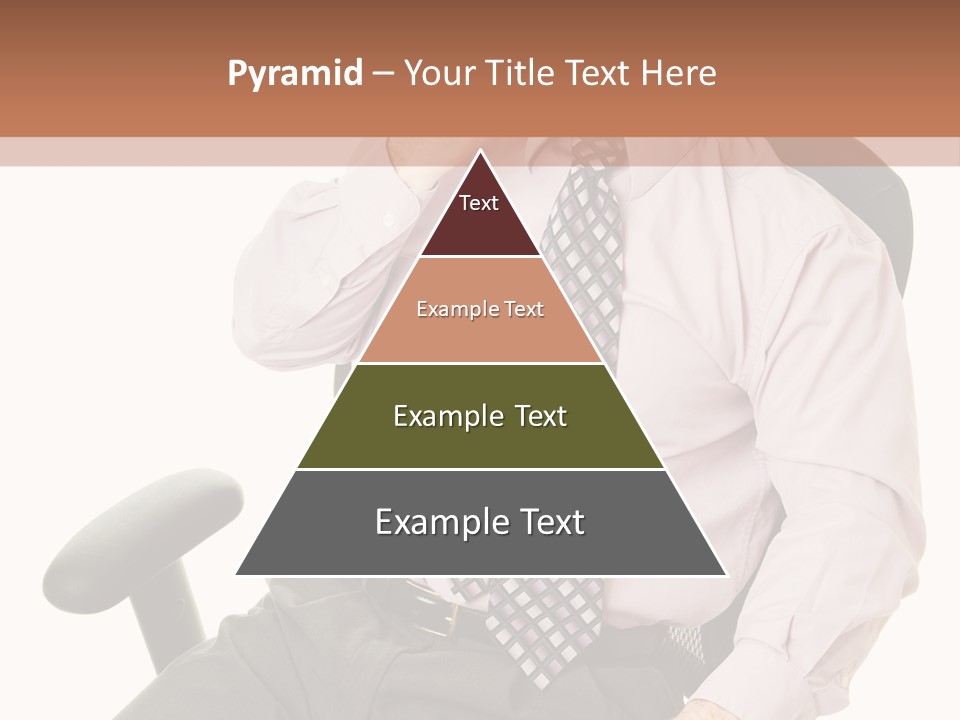 Businessman Yawns In His Comfortable Ergonomic Office Chair. Isolated On White. PowerPoint Template