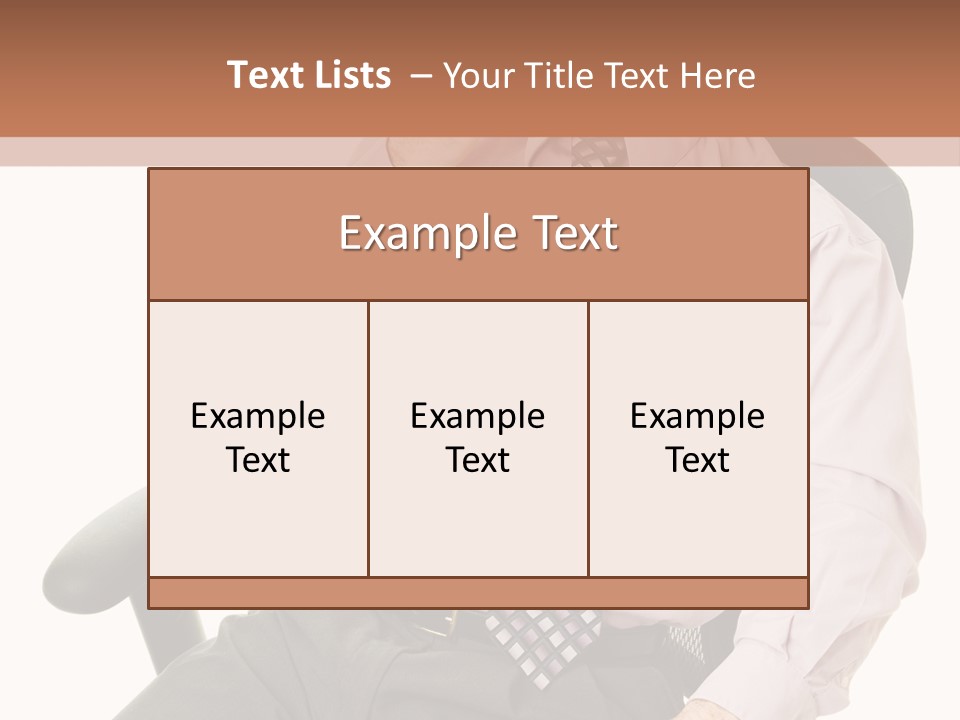 Businessman Yawns In His Comfortable Ergonomic Office Chair. Isolated On White. PowerPoint Template