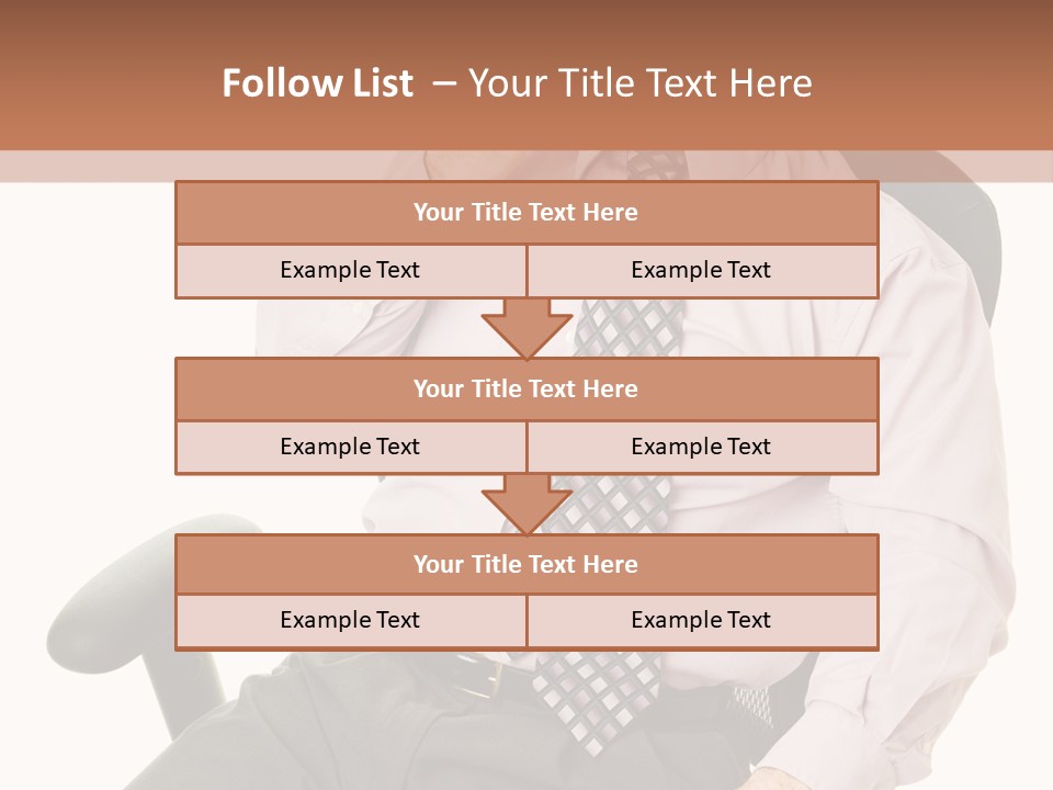 Businessman Yawns In His Comfortable Ergonomic Office Chair. Isolated On White. PowerPoint Template