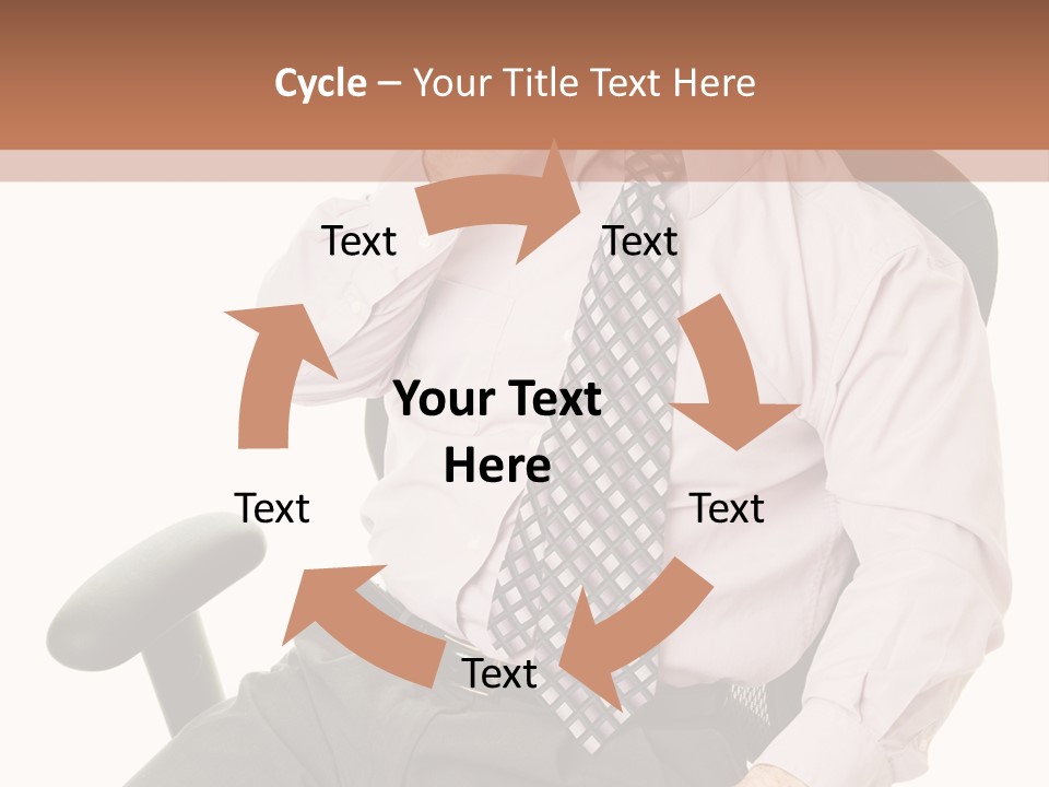 Businessman Yawns In His Comfortable Ergonomic Office Chair. Isolated On White. PowerPoint Template