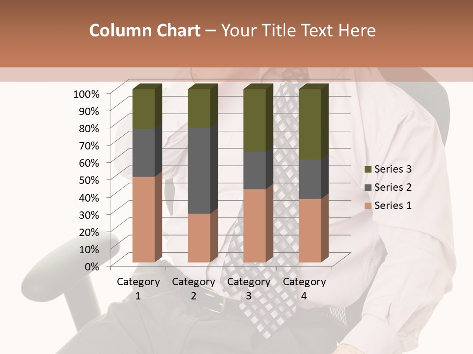 Businessman Yawns In His Comfortable Ergonomic Office Chair. Isolated On White. PowerPoint Template