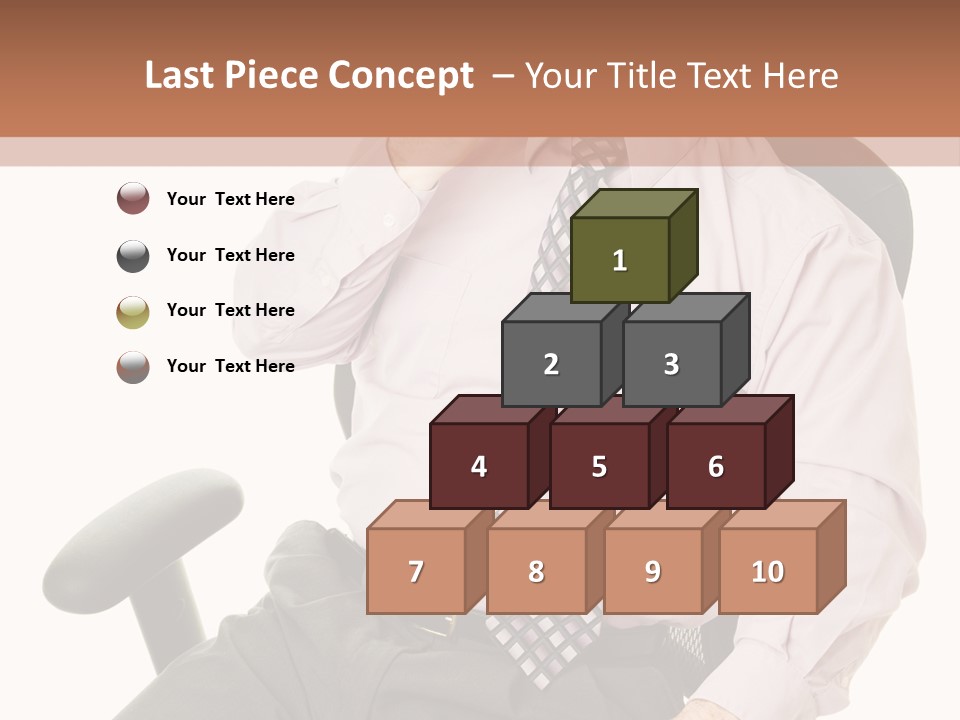 Businessman Yawns In His Comfortable Ergonomic Office Chair. Isolated On White. PowerPoint Template