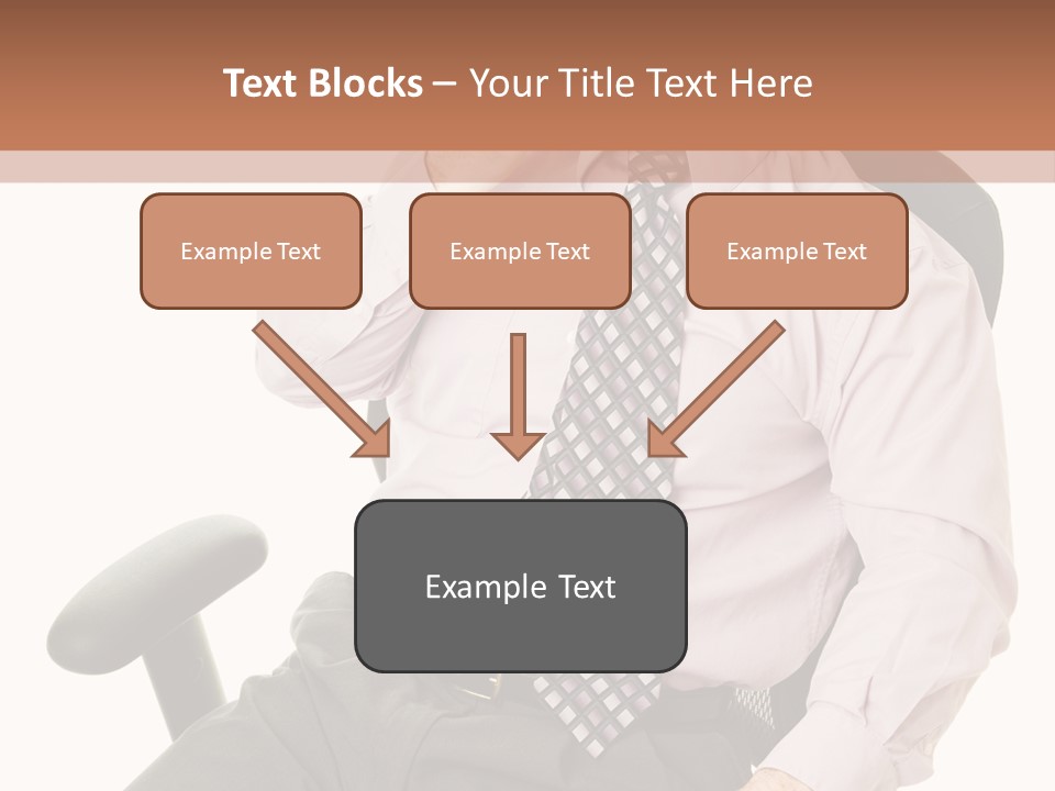 Businessman Yawns In His Comfortable Ergonomic Office Chair. Isolated On White. PowerPoint Template