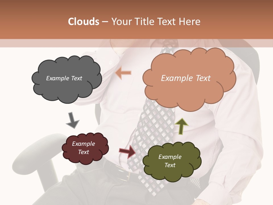 Businessman Yawns In His Comfortable Ergonomic Office Chair. Isolated On White. PowerPoint Template