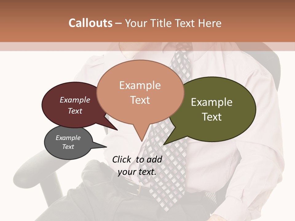 Businessman Yawns In His Comfortable Ergonomic Office Chair. Isolated On White. PowerPoint Template